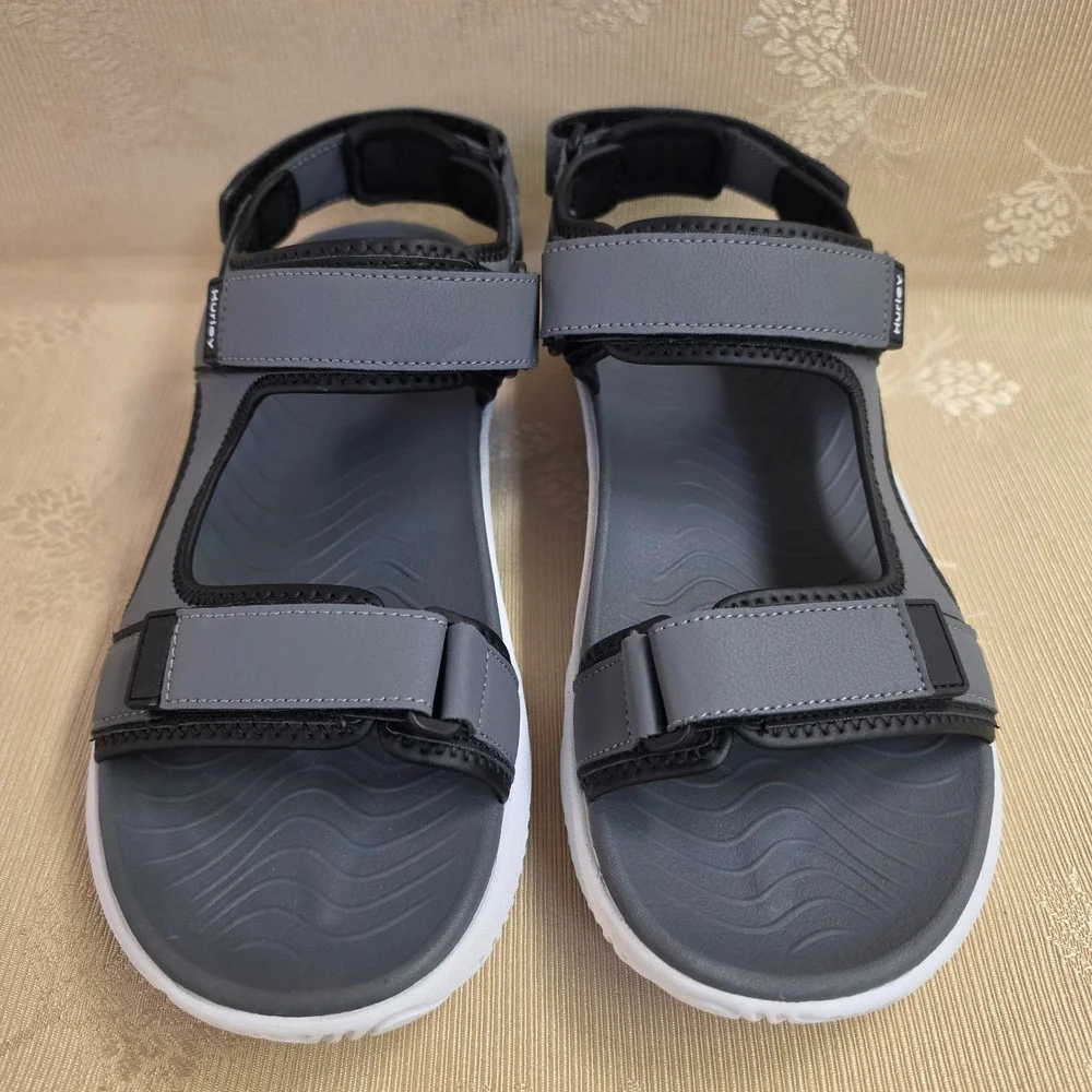 Hurley Oceanside Mens Grey Black Sport Sandals Adjustable Straps Size 13 1961927